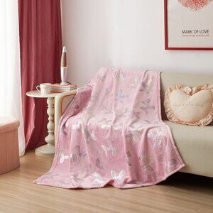 Way to Celebrate Balloon Dogs Valentine's Day Plush Throw Blanket 50" x 60" Pink